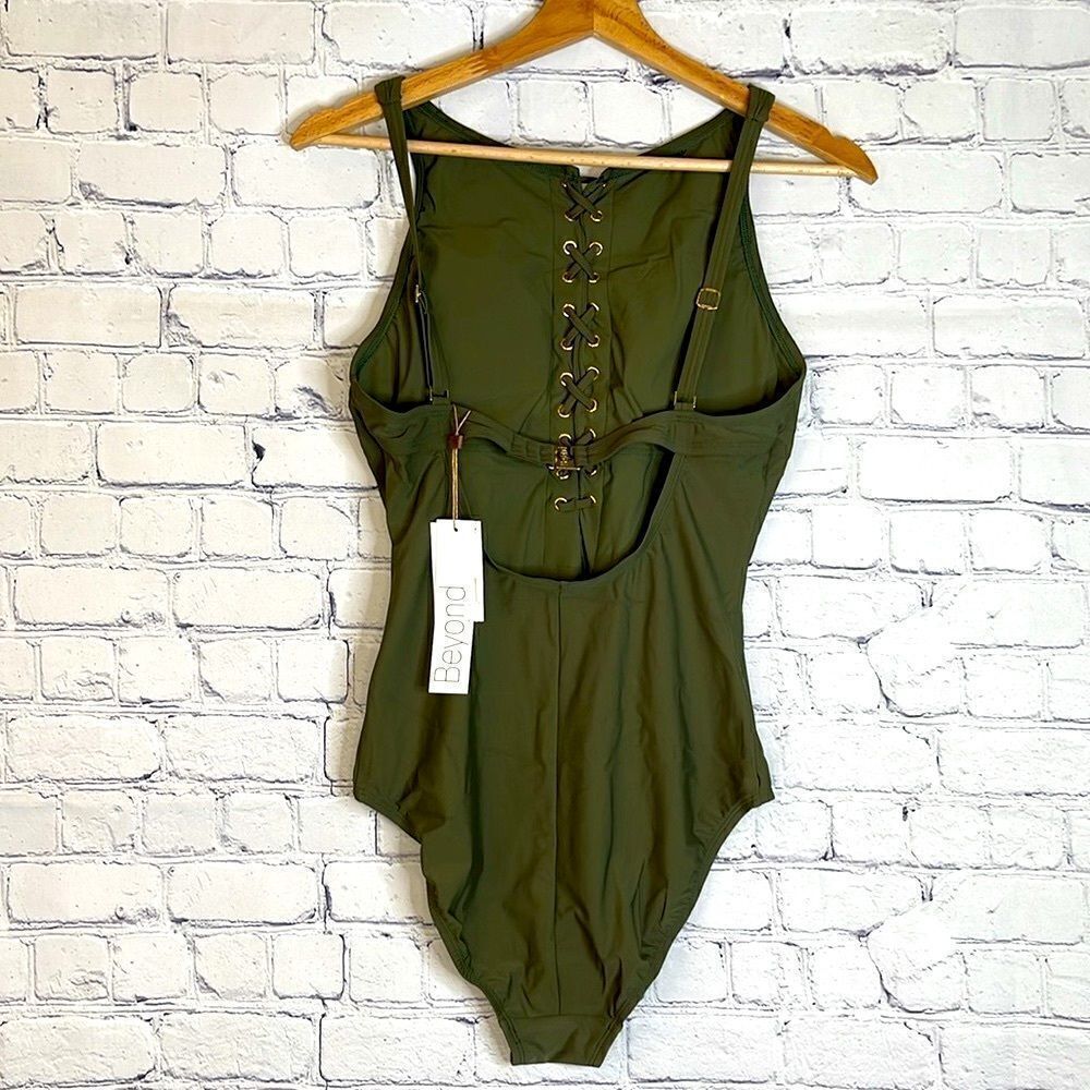 Beyond Control Highneck Lace Up One-Piece - Picture 5 of 6